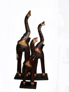 słonie drewniane 3szt. 60/80/100 cm MS15-8L