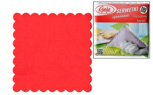 serwetki papierowe ząbkowane 15 x 15 cm czerwone 200 szt  SG-0005