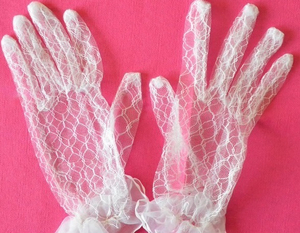 rękawiczki koronkowe białe KOMUNIA 0905