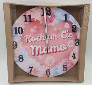 zegar ścienny  30cm  KOCHAM CIĘ MAMO