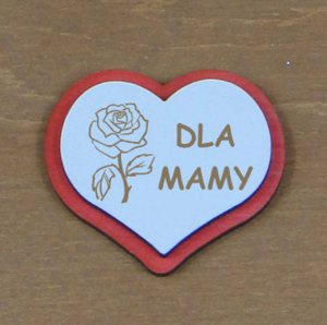 magnes dla Mamy serce z różą  5 szt     -   P436W1