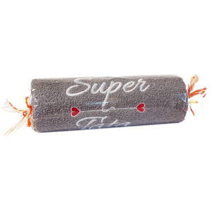 Ręcznik szary cukierek z haftem "Super Tata"