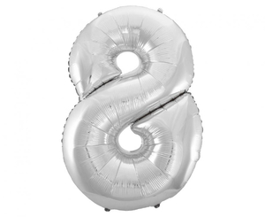 balon foliowy B&C Cyfra 8, srebrna, 92 cm AA FG-C85S8