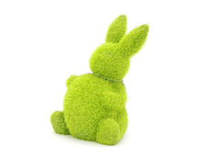 figurka flokowana królik z jajkiem  8,8 x 8,5 x 14,5 cm