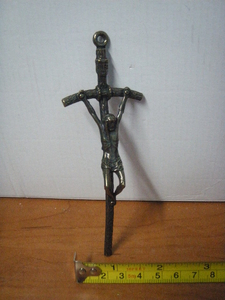 krzyż Papieski metalowy  mały   14cm  6504