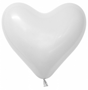 balony gumowe białe serca 100 szt