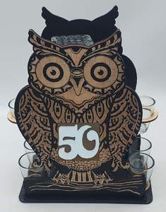 karafka + kieliszki SOWA  50 urodziny