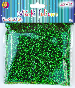 wiórki foliowe  zielone op.15g  | WF-04
