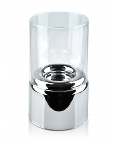 świecznik szklany srebrny RITA 