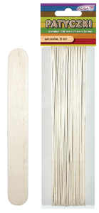 patyczki drewniane bezbarwne  200x25x1,6mm  25szt. | PK-0029 