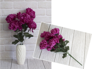 bukiet  CHRYZANTEMA pompon 7 kwiatów wys. 53 cm, kwiat 11 cm KWI-18031 