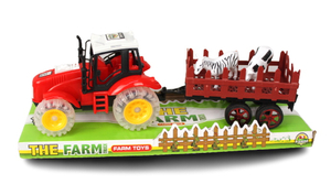traktor z przyczepą i zwierzętami ze świecącymi kółkami i dźwiękiem 32x10,5x10 cm SN54908