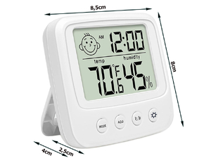 termometr higrometr elektroniczny wewnętrzny zegar 07178