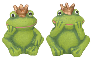 figurka ceramiczna żaba w koronie 16,5cm