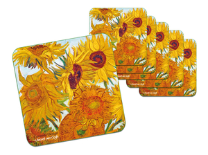 komplet 6 podkładek korkowych - V. van Gogh, Słoneczniki CARMANI | 830-0002