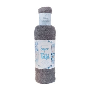 ręcznik szary butelka z haftem "Super Tata" | 1RBUT 