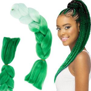 włosy syntetyczne na warkoczyki ombre kolorowe zielone