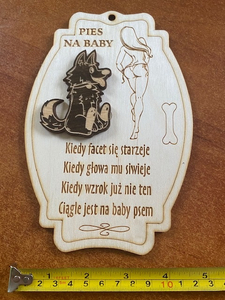 tabliczka drewniana pies na baby  nr99