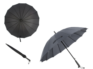 parasolka automatyczna 16 drutów czarna śr. 98 cm     PRL-101