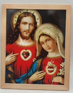 obraz 20 x 25 cm Serce Maryi i Jezusa 