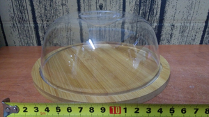deska drewniana okrągła 19x1 cm + klosz  17x7cm