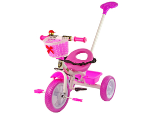 rower trójkołowy PRO100 różowy koszyk koła EVA 15533