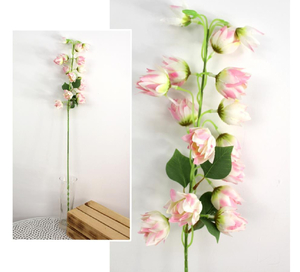 kwiat sztuczny DZWONEK WIETRZNY biały z różowymi końcami 85 cm 4szt KYO-103A