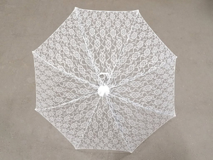 parasol przeciwsłoneczny koronka biały  śr.50cm 