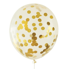 balony przezroczyste 5szt. z konfetti 30cm | BNK-8575