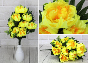 bukiet sztuczny 50x9 cm 9 kwiatów żółte KLA-102