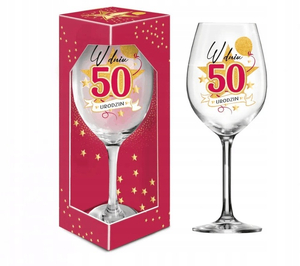 kieliszek do wina 580ml  W dniu 50 urodzin URODZINOWA STARS MAGENTA