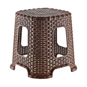 taboret średni krzesło stołek Rattan brąz 32,5cm | T002