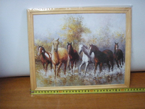 obraz w drewnianej ramie 24/30  konie  7761