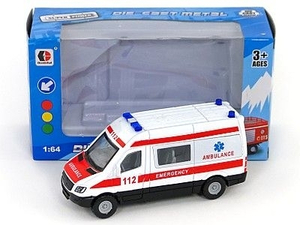 samochód metalowy policja/ambulans 1:64