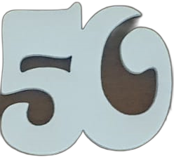 cyfry drewniane białe ażurowe 5x5cm   "50" 10szt. 