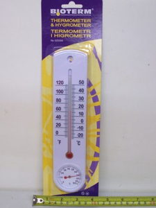 termometr plastikowy biały + higrometr - 025300