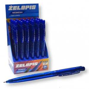 długopis 24szt żelowy żelopis semi gel niebieski  983