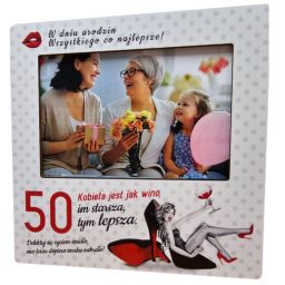 ramka na zdjęcia 10 ×15 cm 50 urodziny kobiety SZPILKA 3310-SZ50