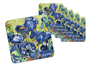 komplet  6 podkładek korkowych  V. van Gogh, Irysy CARMANI