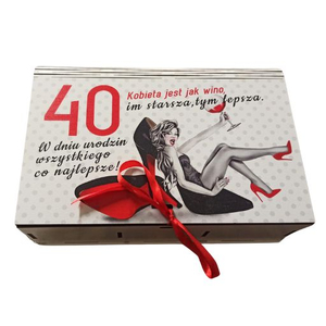kasetka duża dzielona kolor SZPILKA na 40-te urodziny 3307-SZ40