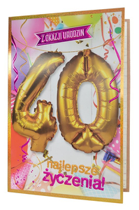 kartka z zestawem balonów na 40 Urodziny |   QBL-003