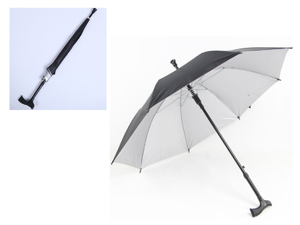 parasol CZARNY z laską 2w1 śr 98 cm, wys 84 cm HN-102