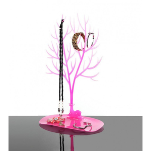 ekspozytor na biżuterię 41cm duży różowe drzewo - naszyjnik, pierścionki | E32R