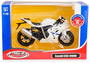 motor metalowy 1:18 Suzuki GSX-R1000 biały