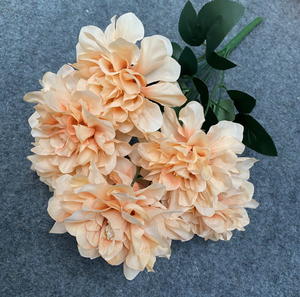 bukiet PIWONIA 9 kwiatów (9 cm) BRZOSKWINIOWA 40 cm KME-113B