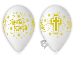 Balony Premium Chrzest Święty, 30cm -  5 szt.
