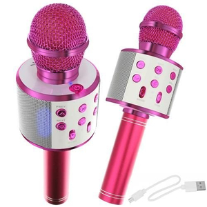 Mikrofon karaoke z głośnikiem różowy 9003