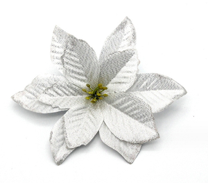 kwiat sztuczny 10szt. gwiazda betlejemska - POINSECJA 14 cm SREBRNA XVV-102B