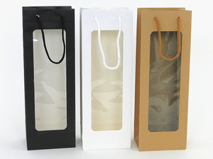 torba ozdobna na butelkę z przezroczystym okienkiem 12szt. 35,5x12,5x8,5cm
