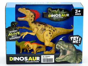 dinozaur na baterie+ 3 małe dinizaury